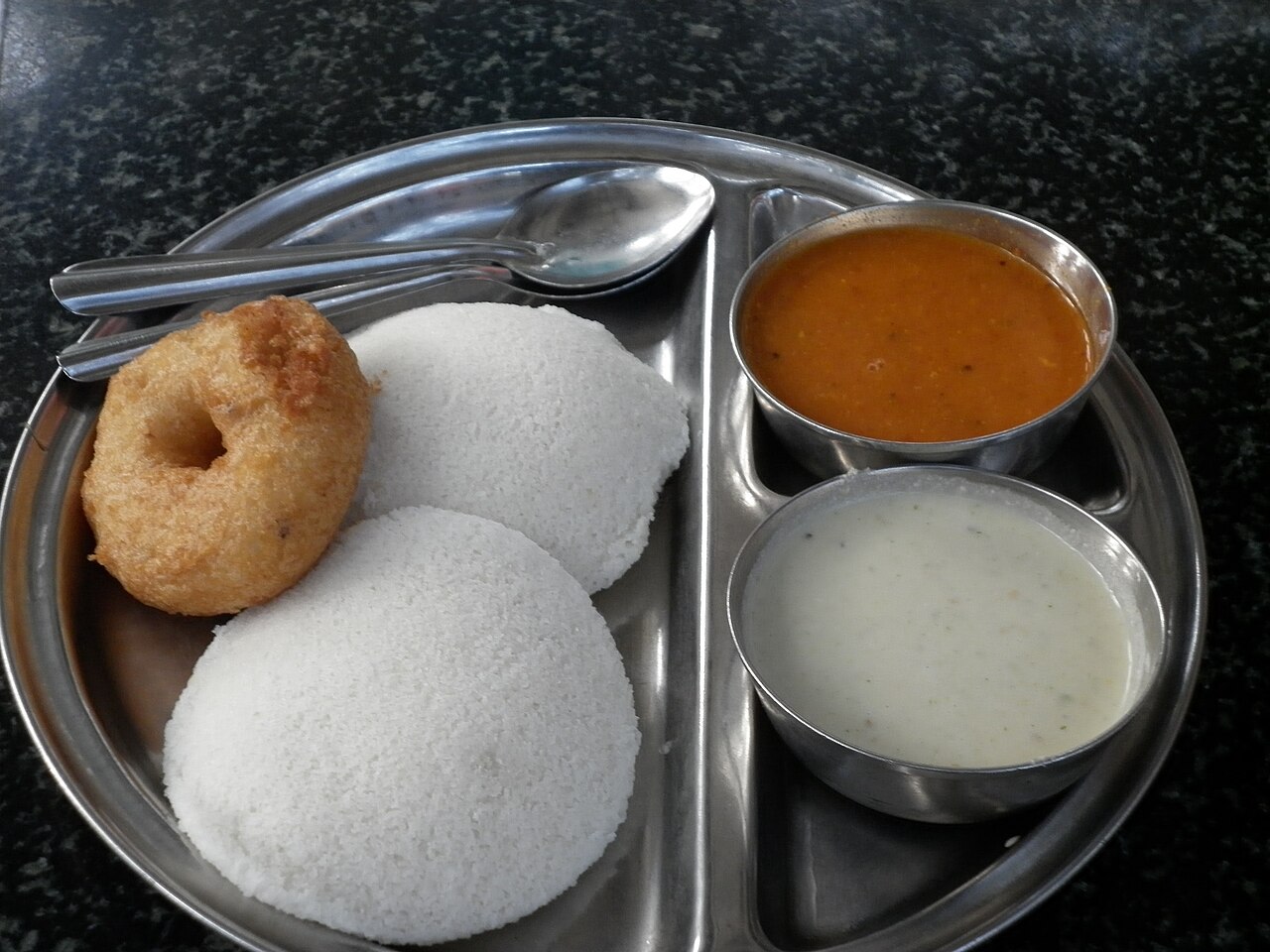 South Indian idli vada sambar