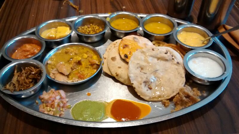Traditional thali served at MiPi's Kitchen